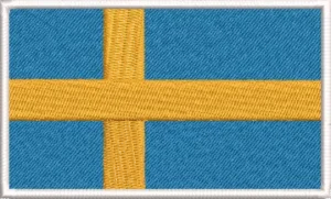 Sweden flag embroidery design